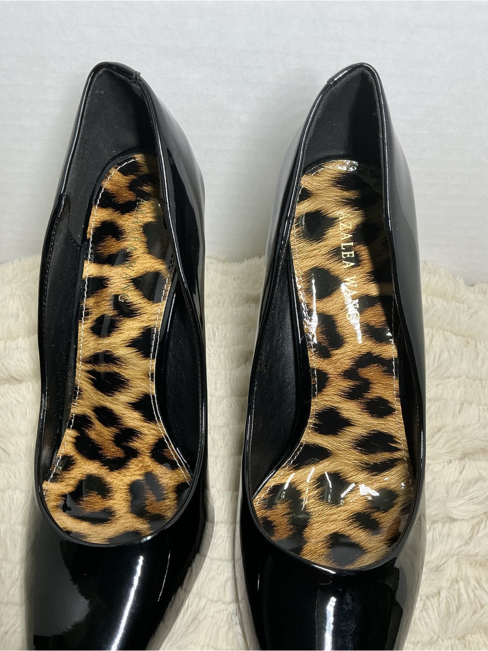 Azalea Wang Black Leopard Print Pointed Toe Stiletto Pumps Women’s Size 9 NWOB - Picture 8 of 16